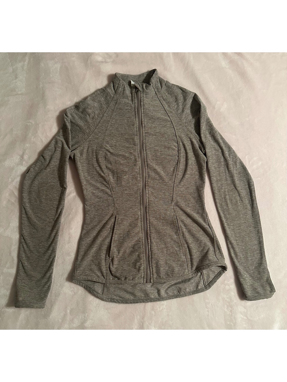 Yogalicious Lux Full Zip Jacket Women's Size Small Heather Brown Athletic Yoga